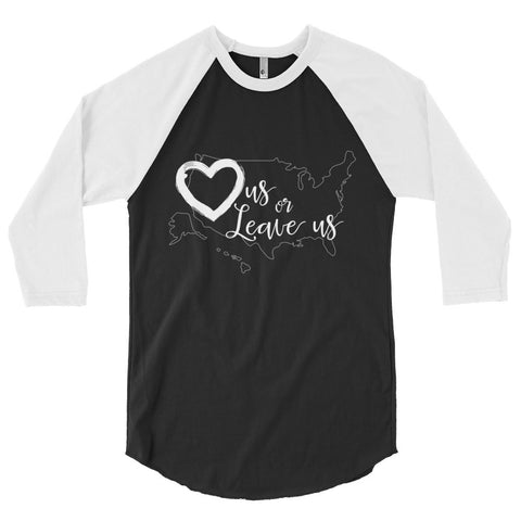 LuvUS Heart 3/4 sleeve raglan shirt